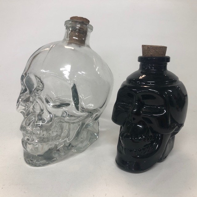 BOTTLE, Glass Skull w Cork